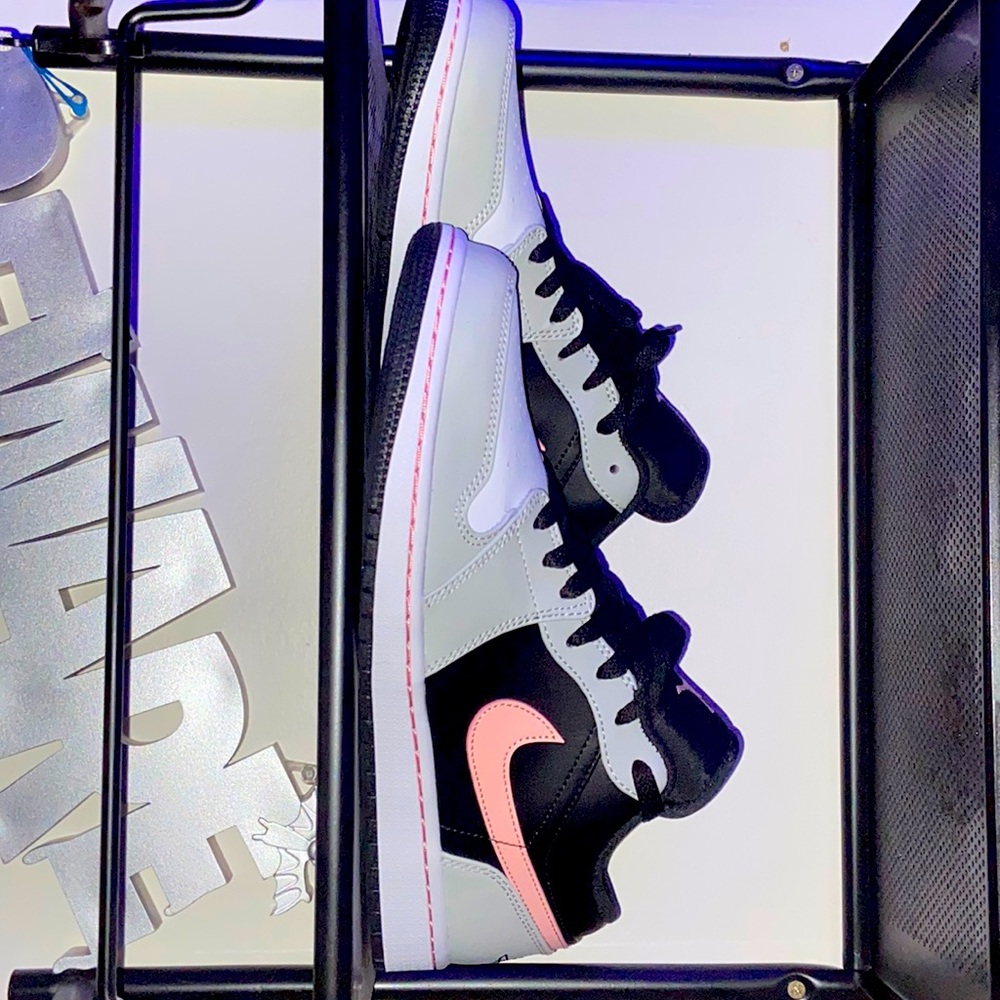 Gray pink and black